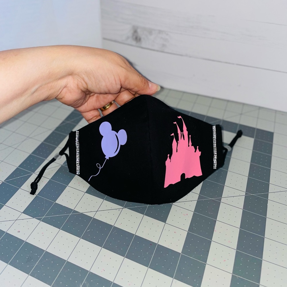 Disney castle Mickey balloon face mask glam